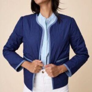 UNTUCKit Women's Blue Quilted Open Jacket, Size S